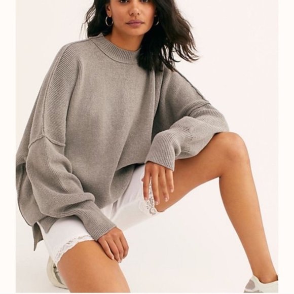 Free People Sweaters - Free People Easy Street Tunic Sweater Gray XS